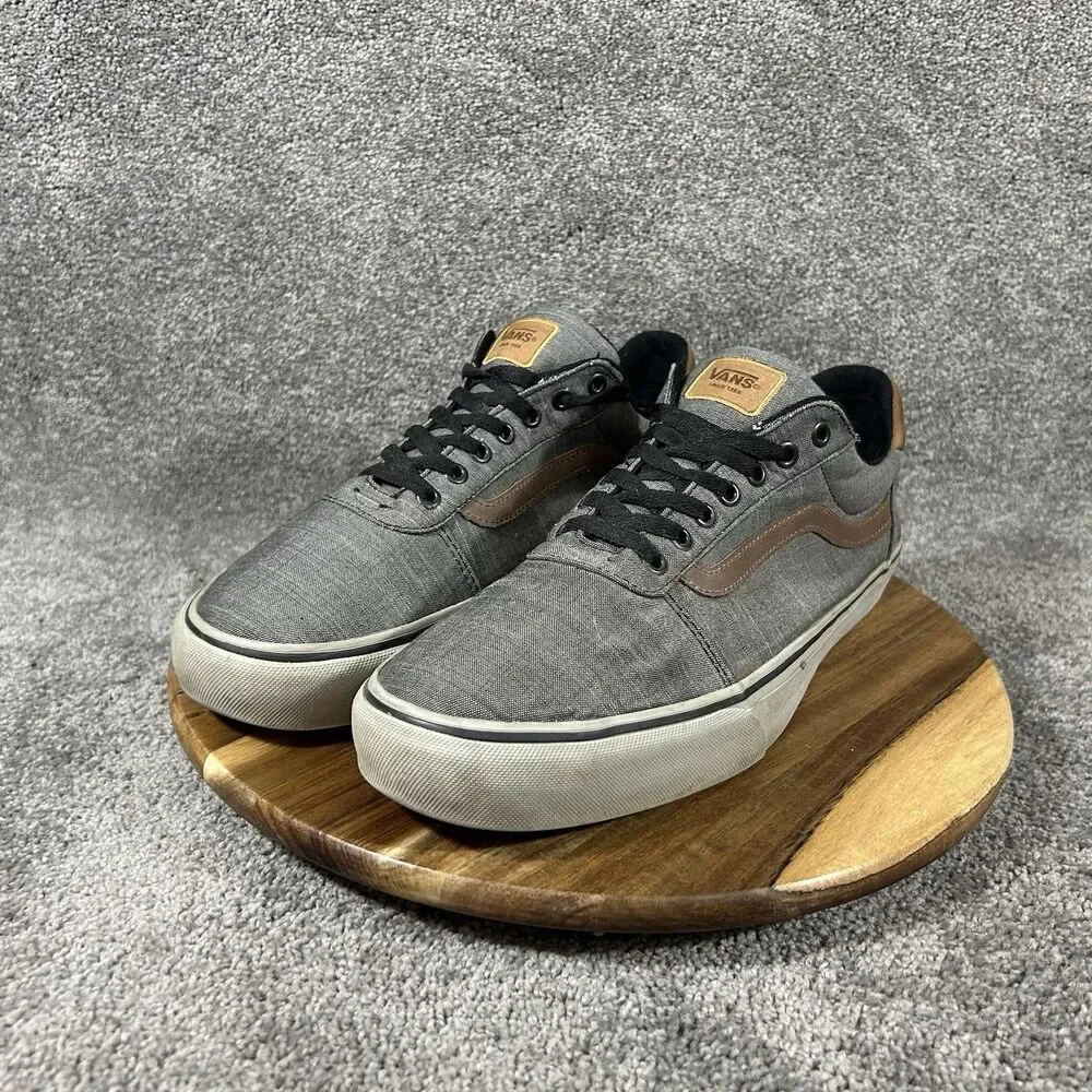 Vans Ward Deluxe Mens Size 13 Gray Brown Casual Athletic Skate Shoes Used